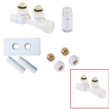 Комплект нижнього підключення кутовий Schlosser Duo-plex Mini (Comple Selection) GZ 1/2 x 16x2 mm правий + комплект трубок з подвійною розеткою