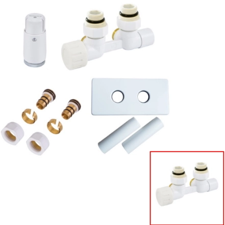 Комплект нижнего подключения угловой Schlosser Duo-plex Mini (Comple Selection) GZ 1/2 x 15mm левый + комплект трубок с двойной розеткой