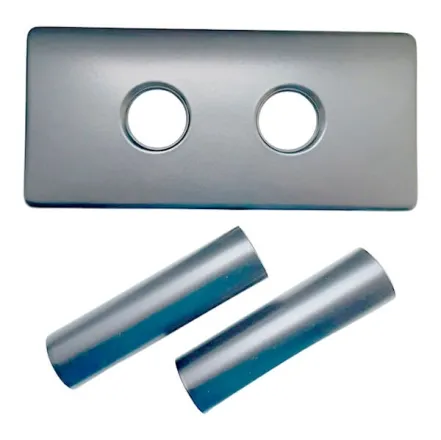 Двойная розетка Schlosser 150/70 мм L=50 + 2 трубки d=22 антрацит
