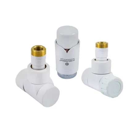 Комплект термостатический угловой Schlosser LUX для медной трубы GZ 1/2 х 15x1 белый (603700001)