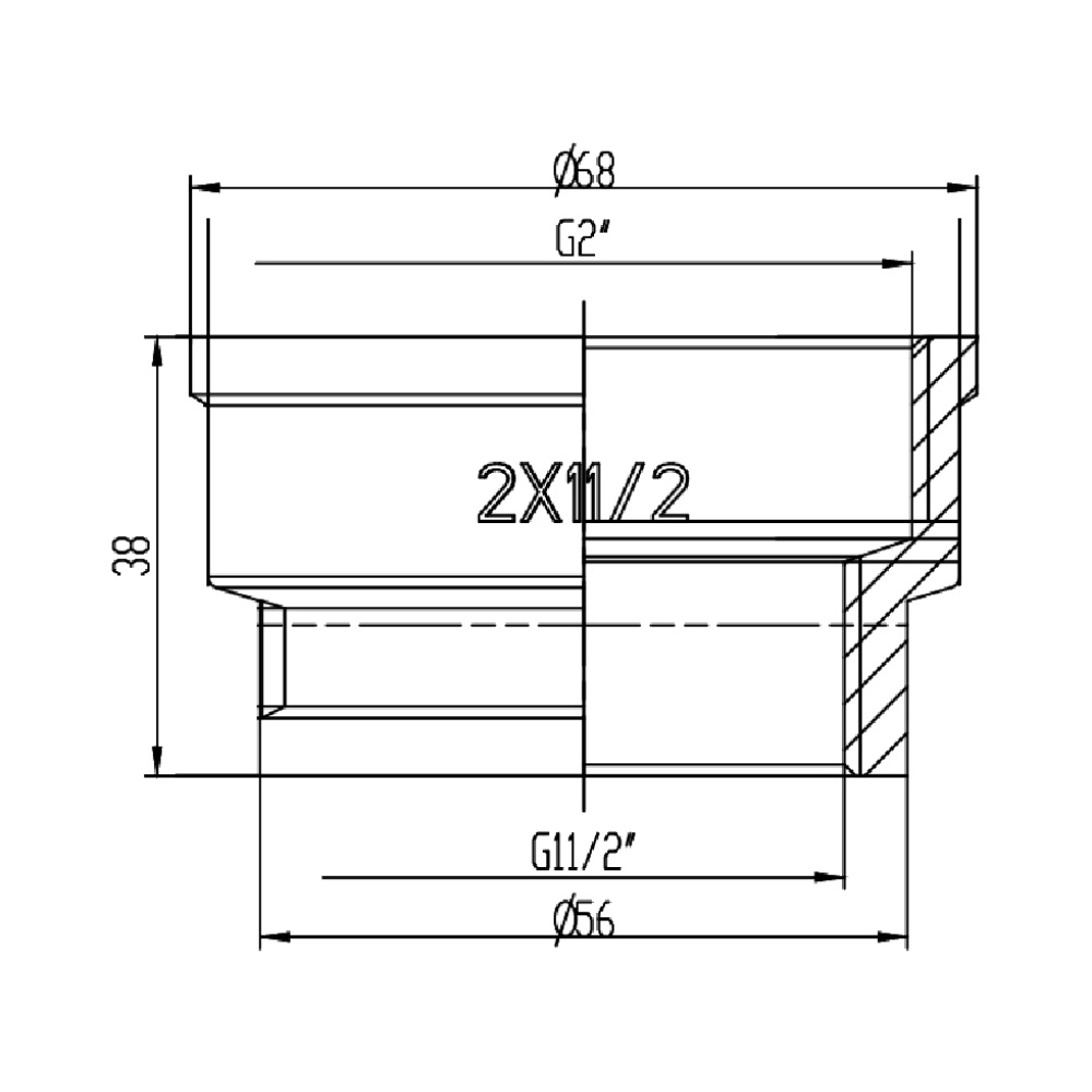 Муфта редукційна SD Forte 2"х1" 1/2 ВВ SF3575040 Фото - 1