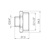 Ниппель редукционный SD Forte 1" 1/2х3/4" SF3594020 Фото - 1