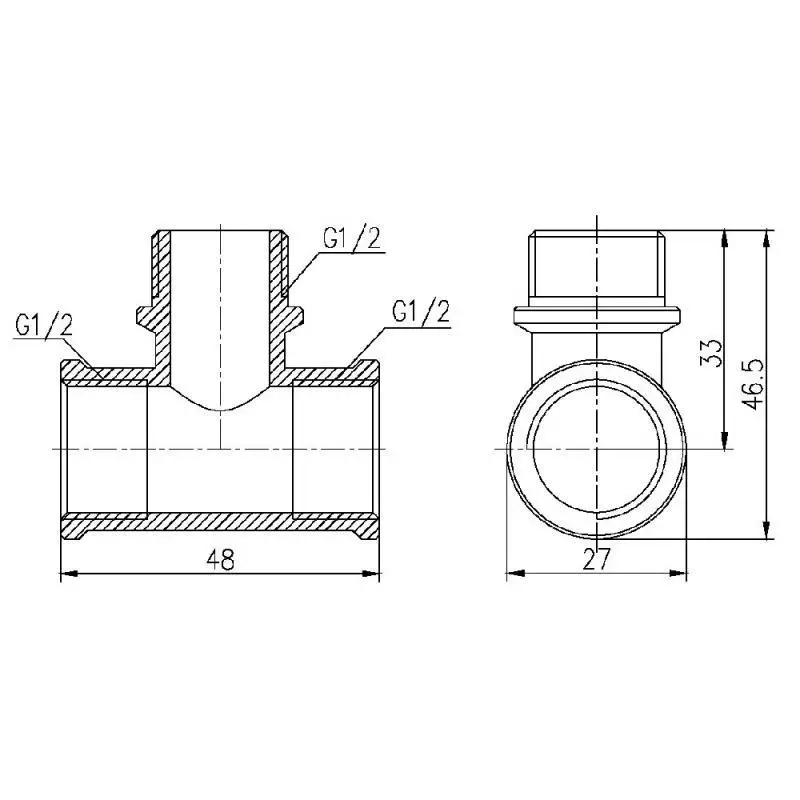 Трійник SD Forte 1/2" ВЗВ SF36415 Фото - 1