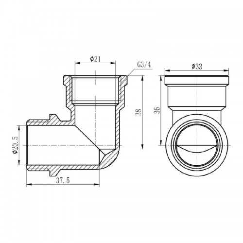 Угол SD Forte 3/4" ВЗ хром SF372H20 Фото - 1