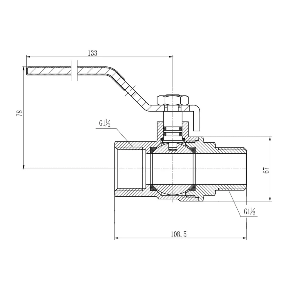 Кран шаровой SD Forte 1" 1/2 ВЗ для воды (ручка) SF605W40 Фото - 1