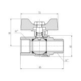 Кран шаровой SD Forte 1" ВЗ для газа (бабочка) SF607G25 Фото - 1