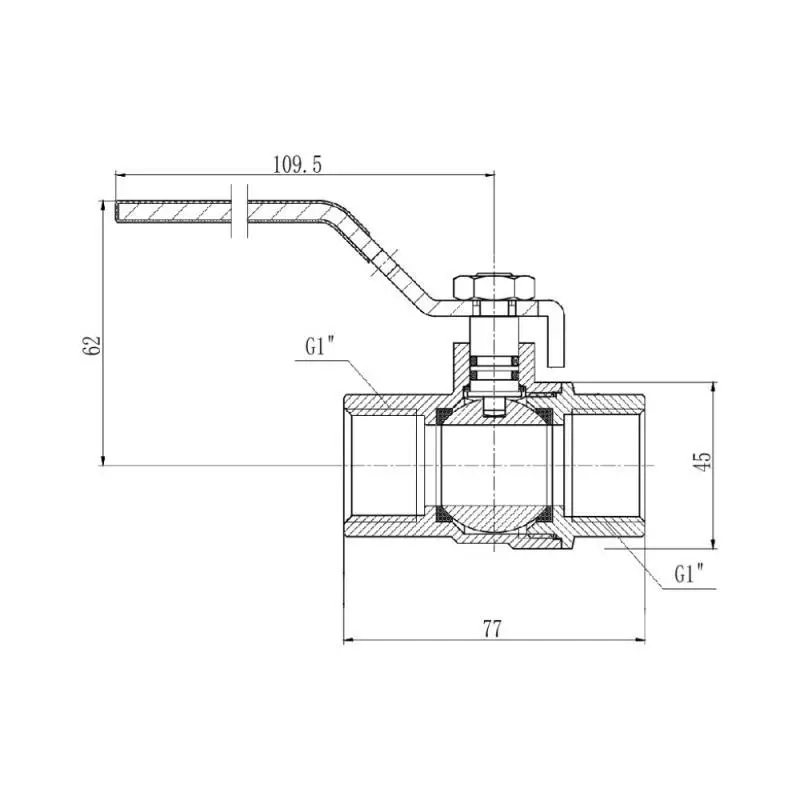 Кран шаровой SD Forte 1" ВР для газа (ручка) SF600G25 Фото - 1