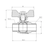 Кран шаровой SD Forte 1/2" ЗР для воды (бабочка) SF606W15 Фото - 1