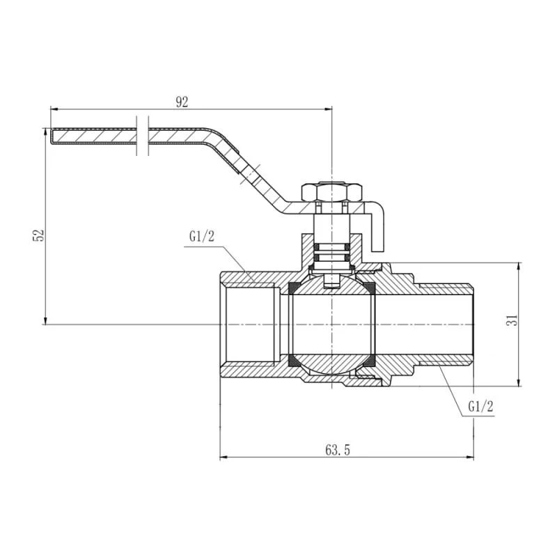 Кран кульовий SD Forte 1/2" ВЗ для води (ручка) SF605W15 Фото - 1