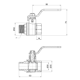 Кран кульовий SD Plus 1" ВЗ для води (важіль) SD605W25 Фото - 1