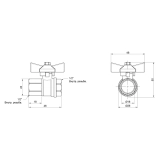 Кран кульовий SD Plus 1/2" ВР для води (метелик) SD602W15 Фото - 1
