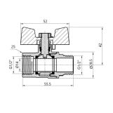 Кран кульовий SD Plus 1/2" ВЗ для газу (метелик) SD607G15 Фото - 1