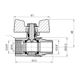 Кран шаровой SD Plus 3/4" ВЗ для газа (бабочка) SD607G20 Фото - 1