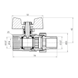 Кран шаровой "Американка" SD Plus прямой 1/2" ВЗ SD220W15 Фото - 1