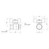 Кран кульовий Thermo Alliance Standart 1/2" ВР для води (метелик) SD602NW15PN40 Фото - 1