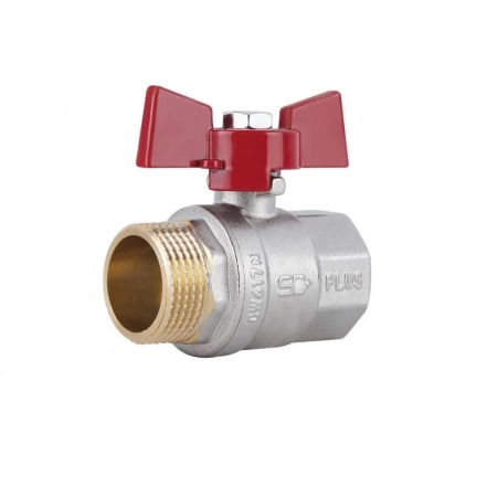 Кран шаровой SD Plus 1" ВЗ для воды (бабочка) SD607NW25PN40