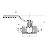 Кран кульовий SD Plus 3/4" ВР для газу (важіль) SD600NG20PN40 Фото - 1
