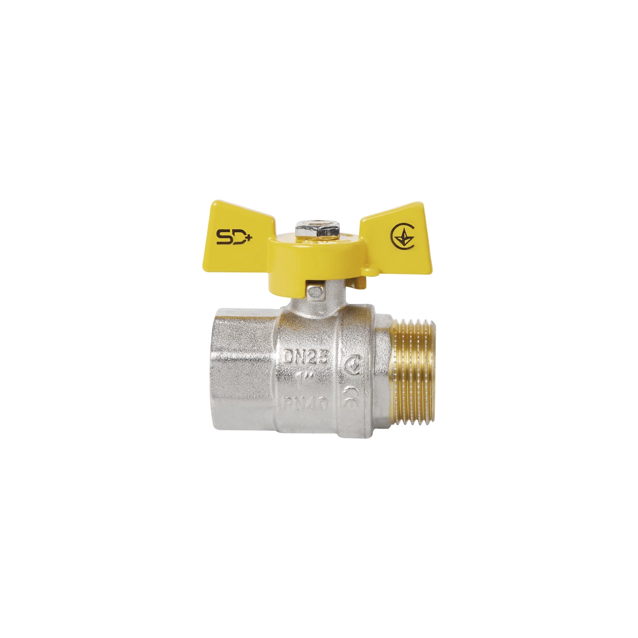 Кран кульовий SD Plus 1" ВЗ для газу (метелик) SD607NG25PN40 Фото - 2