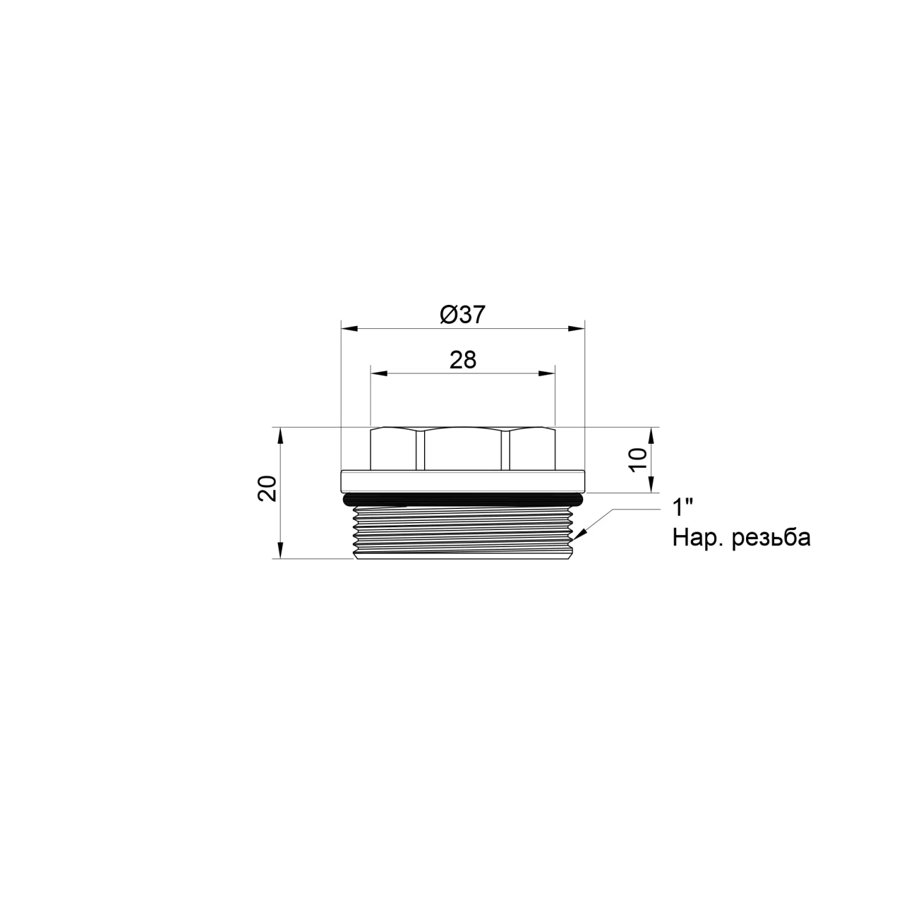 Заглушка SD Plus 1" для коллектора SD35425 Фото - 1