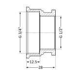 Муфта SD Plus 1/2 "х3/4" ВР SD4051520 Фото - 1