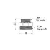 Ніпель SD Plus 1 1/2"х1 1/4" ЗР SD4084032 Фото - 1