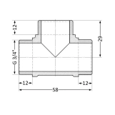 Трійник SD Plus 3/4" ЗР SD41220 Фото - 1