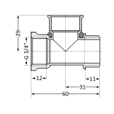 Тройник SD Plus 3/4" ВВЗ SD41320 Фото - 1