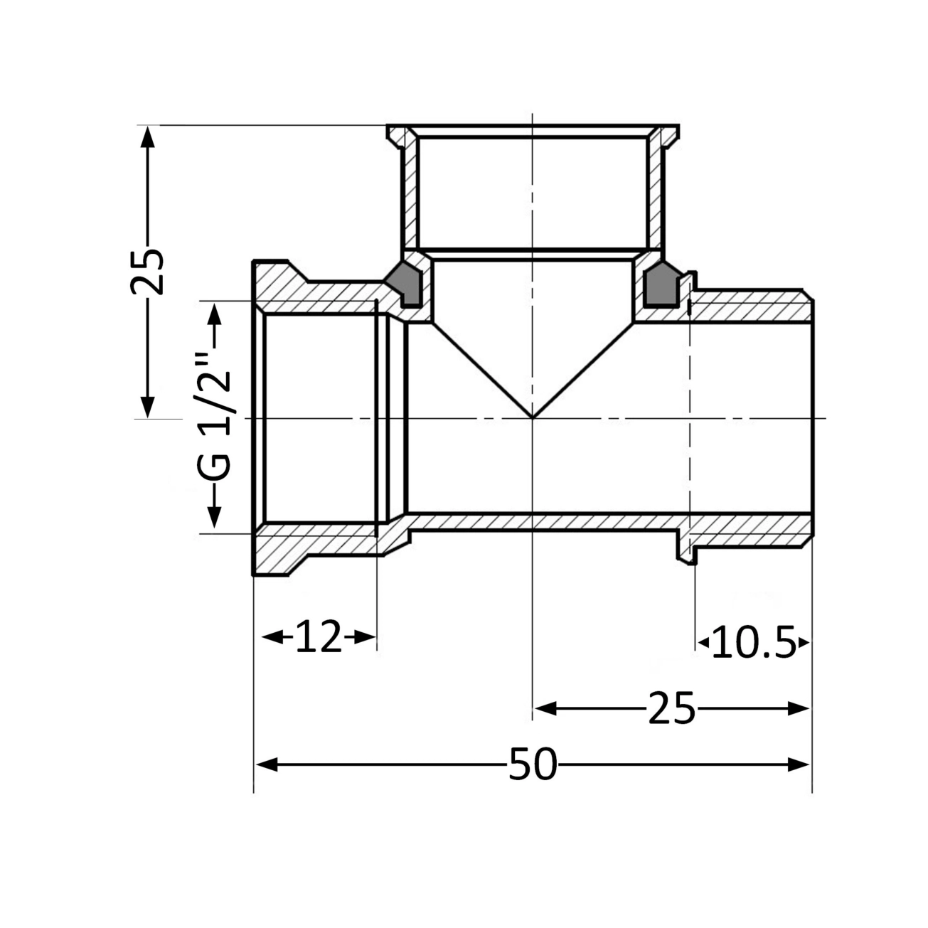 Трійник SD Plus 1/2" ВВЗ SD41315 Фото - 1