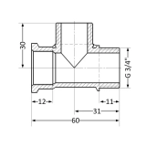 Тройник SD Plus 3/4" ВЗЗ SD41420 Фото - 1