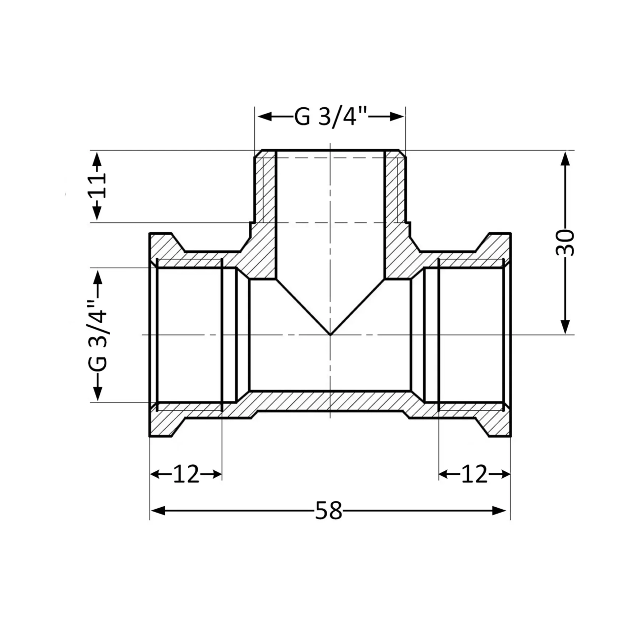 Тройник SD Plus 3/4" ВЗВ SD41520 Фото - 1