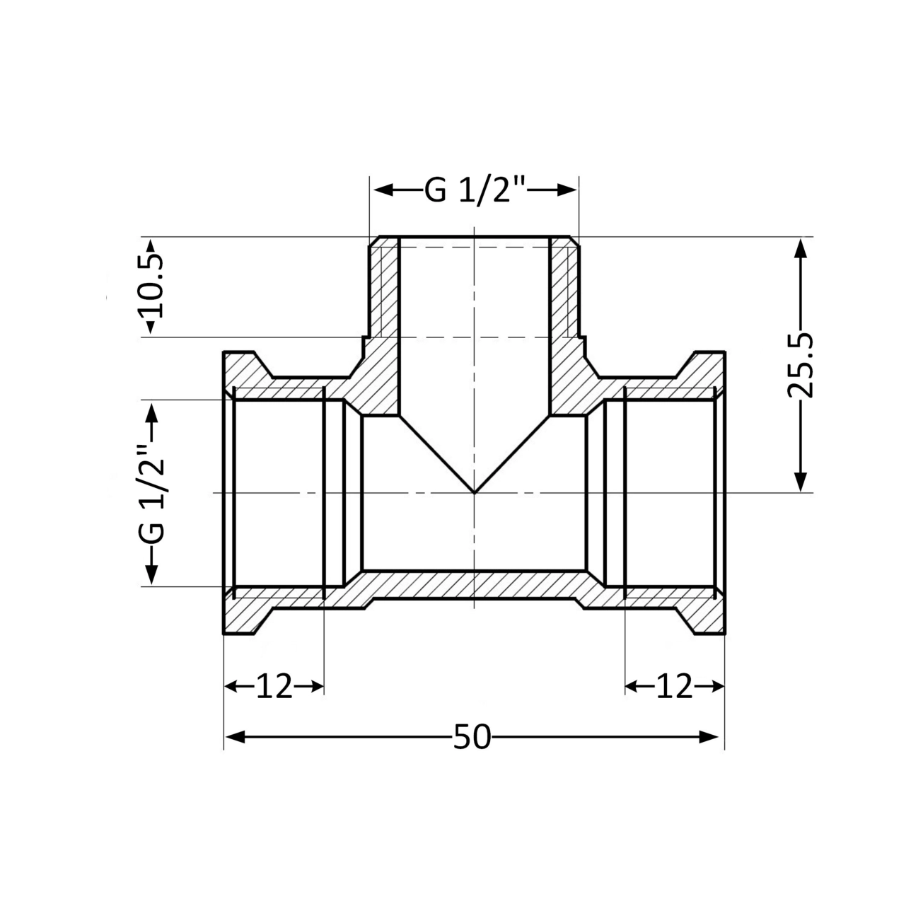 Трійник SD Plus 1/2" ВЗВ SD41515 Фото - 1