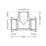 Трійник SD Plus 1/2" ВЗВ SD41515 Фото - 1