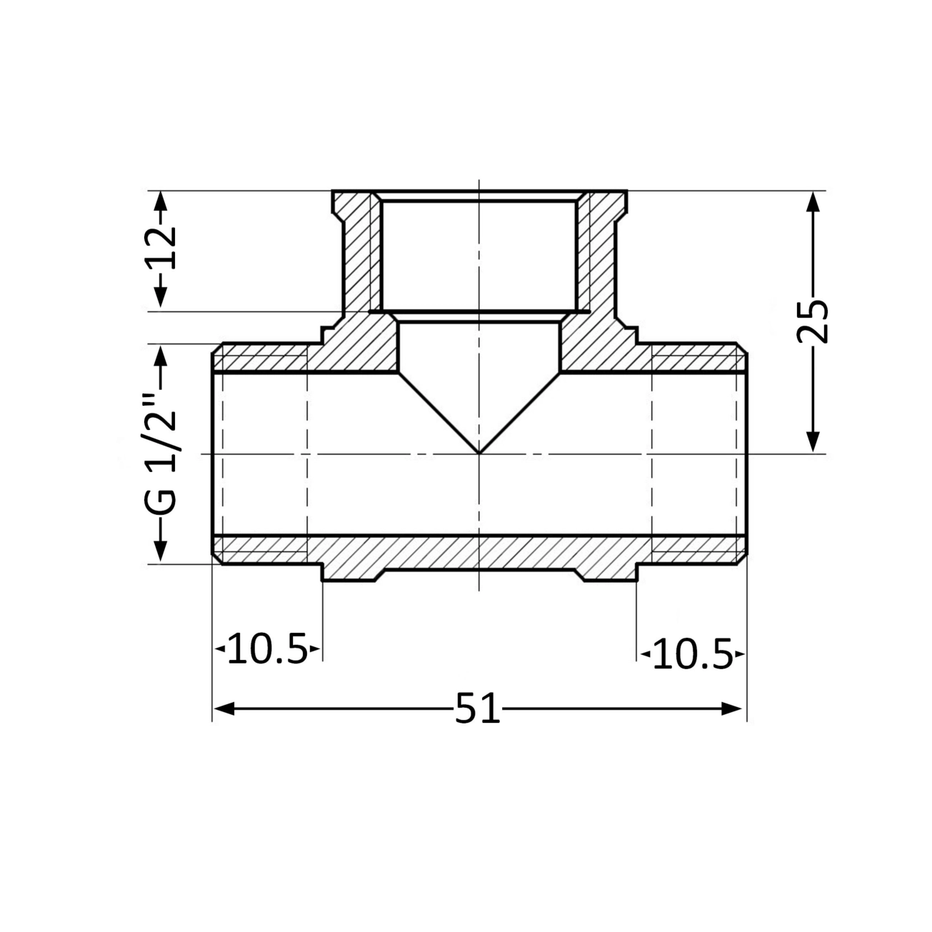 Тройник SD Plus 1/2" ЗВЗ SD41615 Фото - 1
