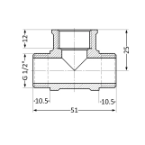 Тройник SD Plus 1/2" ЗВЗ SD41615 Фото - 1