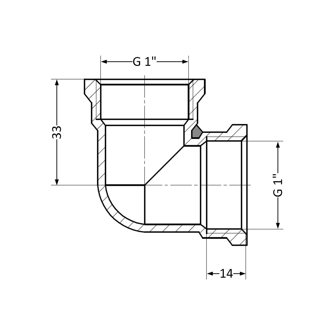 Кут SD Plus 1" ВР SD41825 Фото - 1