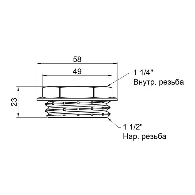 Футорка SD Plus 1 1/2 "х1 1/4" ЗВ SD4234032 Фото - 1