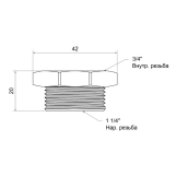 Футорка SD Plus 1 1/4"х3/4" ЗВ SD4233220 Фото - 1
