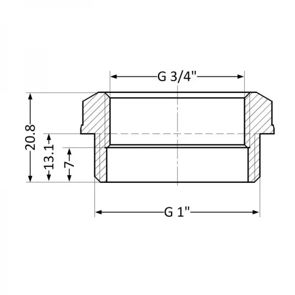 Футорка SD Plus 1 "х3/4" ЗВ SD4232520 Фото - 1