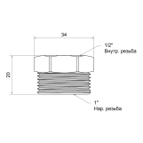 Футорка SD Plus 1"х1/2" ЗВ SD4232515 Фото - 1