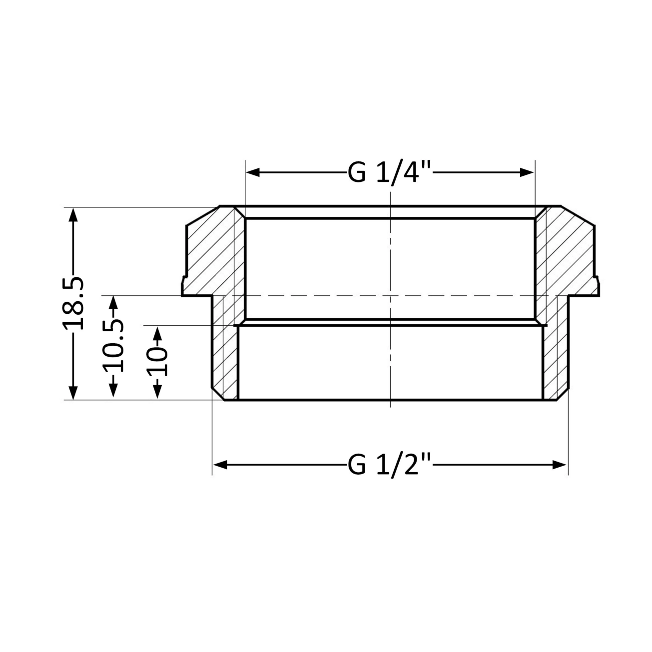 Футорка SD Plus 1/2 "х1/4" ЗВ SD423156 Фото - 1
