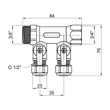 Колектор SD Plus 3/4" 2 виходи SD231W2 Фото - 1