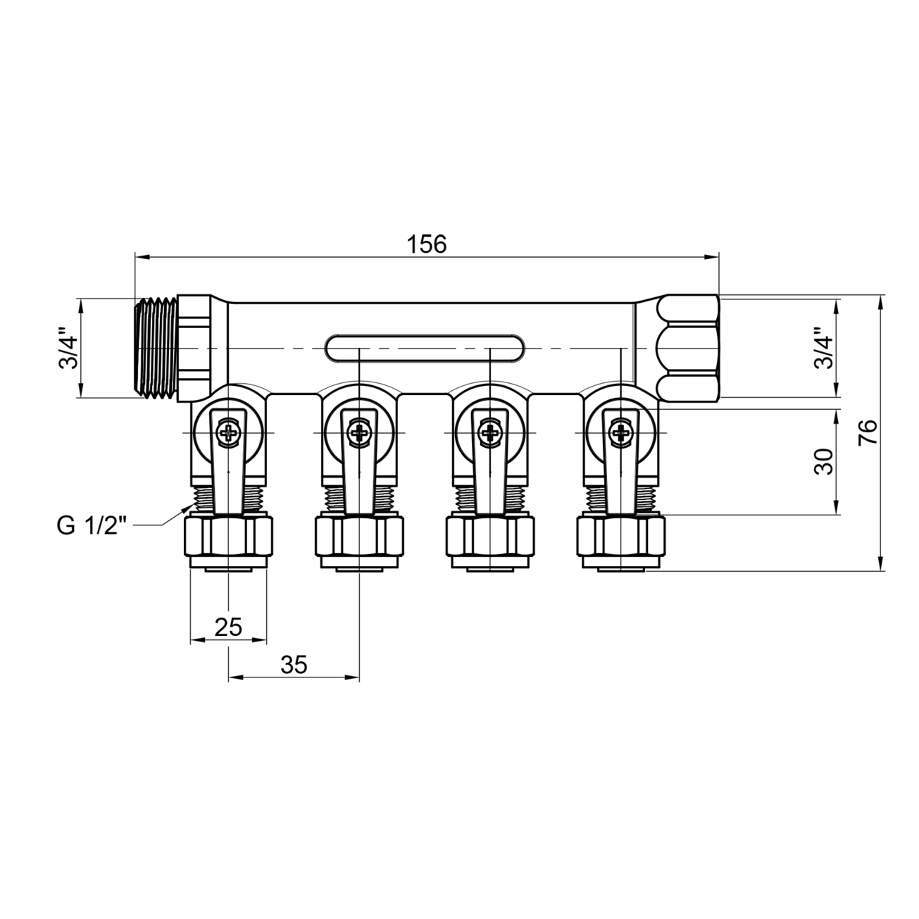 Колектор SD Plus 3/4" 4 виходи SD231W4 Фото - 1