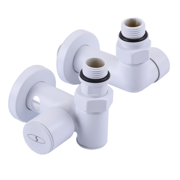 Набір кран вентильний кутовий з американкою SOLOMON LUX 1/2″ WHITE 7777_TEN 