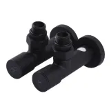 Набір кран вентильний кутовий з американкою SOLOMON LUX 1/2″  7777  (2шт.) BLACK