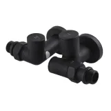 Набор кран вентильный угловой с американкой SOLOMON LUX 1/2″ 7777 TEN (2шт.) BLACK