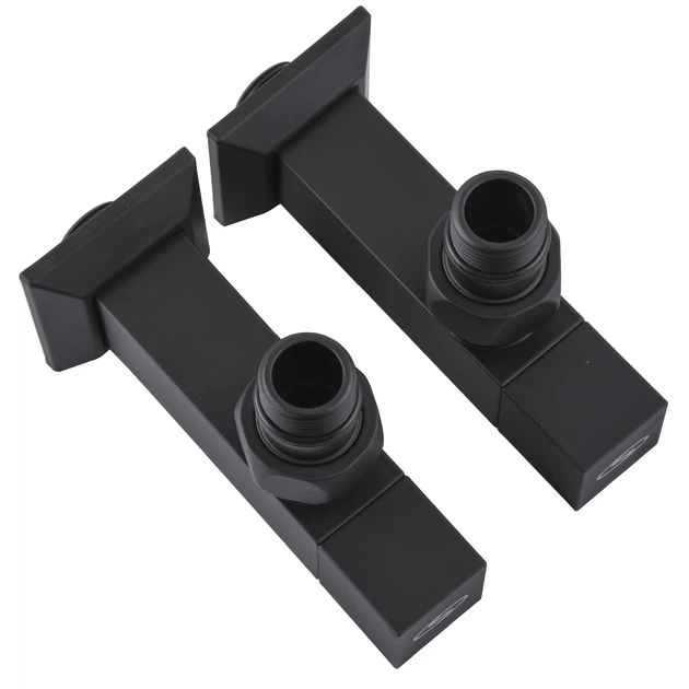 Набор кран полуоборотный угловой с американкой SOLOMON LUX 1/2″ CUBE BLACK 8888 Фото - 3