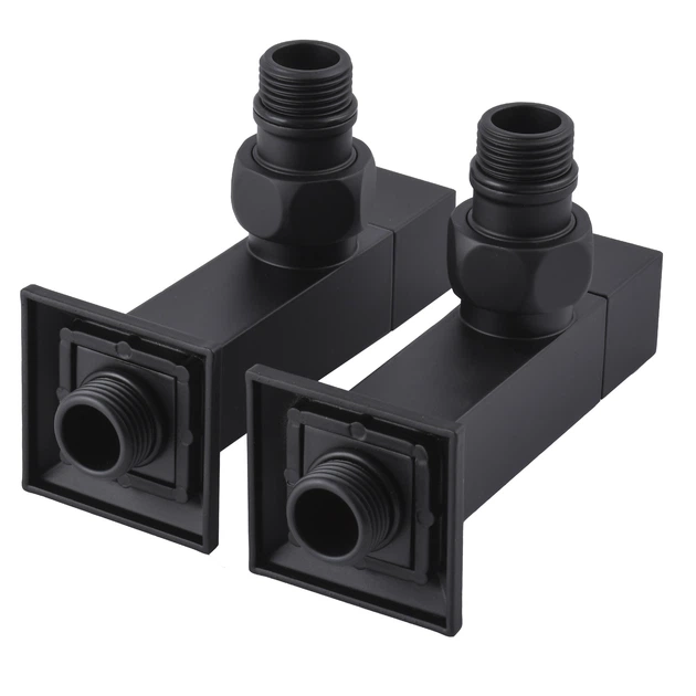 Набор кран полуоборотный угловой с американкой SOLOMON LUX 1/2″ CUBE BLACK 8888 Фото - 4