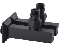 Набор кран полуоборотный угловой с американкой SOLOMON LUX 1/2″ CUBE BLACK 8888