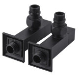 Набор кран полуоборотный угловой с американкой SOLOMON LUX 1/2″ CUBE BLACK 8888 Фото - 4