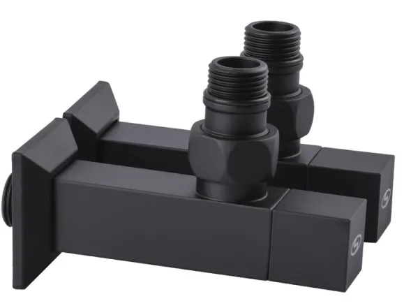 Набор кран полуоборотный угловой с американкой SOLOMON LUX 1/2″ CUBE BLACK 8888